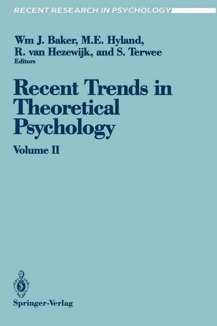 Item #285065 Recent Trends in Theoretical Psychology: Proceedings of the Third Biennial...