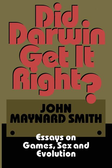 Item #261333 Did Darwin Get It Right?: Essays on Games, Sex and Evolution