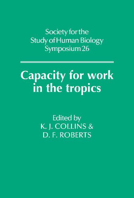 Item #95358 Capacity for Work in the Tropics (Society for the Study of Human Biology Symposium...