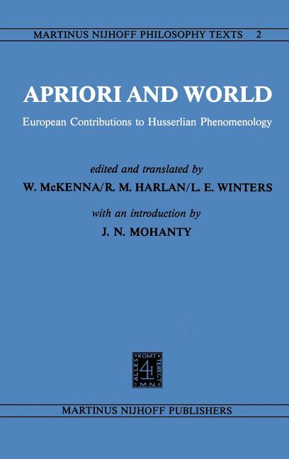 Item #275316 Apriori and World: European Contributions to Husserlian Phenomenology (Martinus...