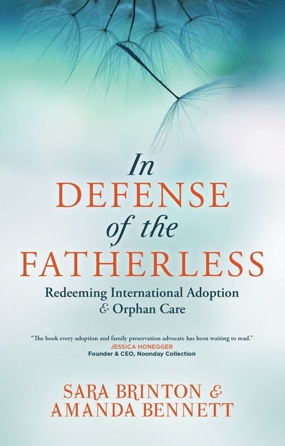Item #257241 In Defense of the Fatherless: Redeeming International Adoption & Orphan Care. Sara Brinton, Amanda Bennett.