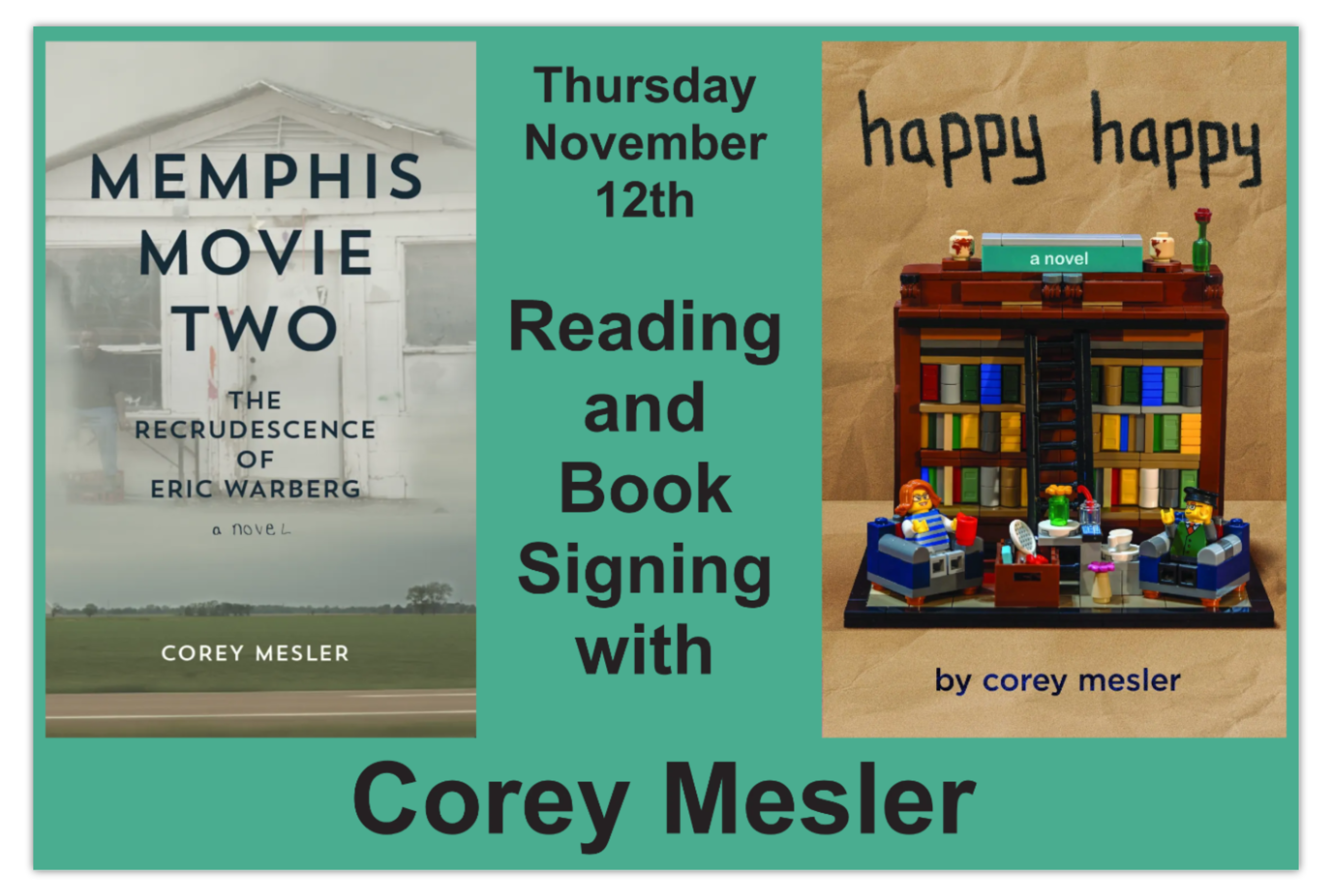 Reading and Book Signing with Corey Mesler