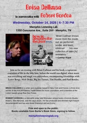 An Evening with Brian Cullman in conversation with Robert Gordon