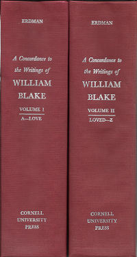 Item #246110 A Conrodance to the Writings of William Blake, in two volumes. David V. Erdman